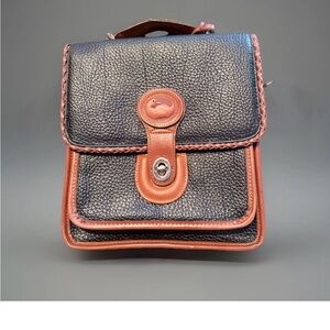 Vintage Dooney & Bourke Pebbled Leather Braided Trim Crossbody Bag USA